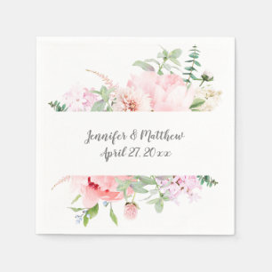 Servilleta De Papel Jardín floral de acuarela silvestre