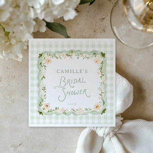 Servilleta De Papel Jardín Floral Gingham Despedida de Soltera