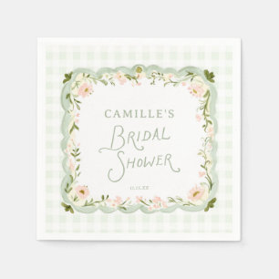 Servilleta De Papel Jardín Floral Gingham Despedida de Soltera