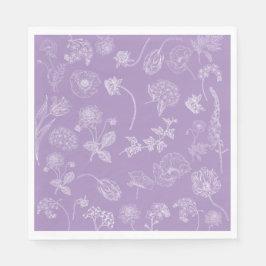 Servilleta De Papel Jardín floral Vintage Elegante Lilac Lavender