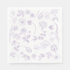 Servilleta De Papel Jardín floral Vintage Elegante Lilac Lavender