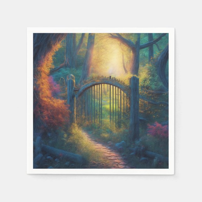 Servilleta De Papel Jardín forestal encantado | Napkins de papel (Anverso)
