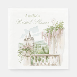 Servilleta De Papel Jardín francés romántico Chateau Bridal Shower