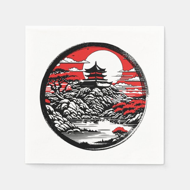 Servilleta De Papel Jardín japonés (Anverso)