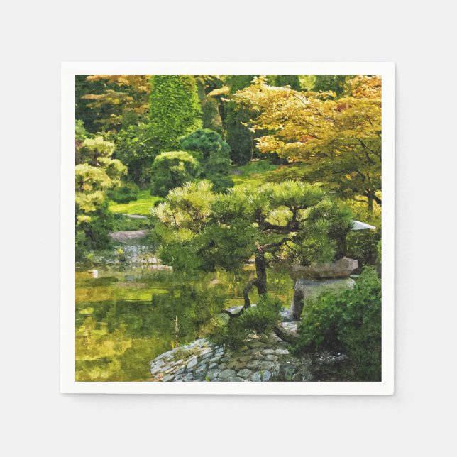 Servilleta De Papel Jardín Japonés - Estética Tradicional (Anverso)