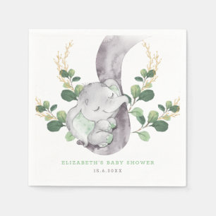 Servilleta De Papel Jardín moderno del oro verde del elefante del beb