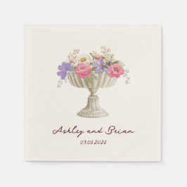 Servilleta De Papel Jardín Romántico de Toscana Urna con Flores Boda