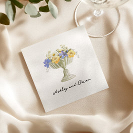 Servilleta De Papel Jardín Romántico de Toscana Urna con Flores Boda