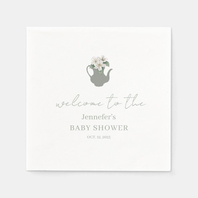 Servilleta De Papel Jardín Tea Fiesta de bebé ducha Papel Napkin (Anverso)