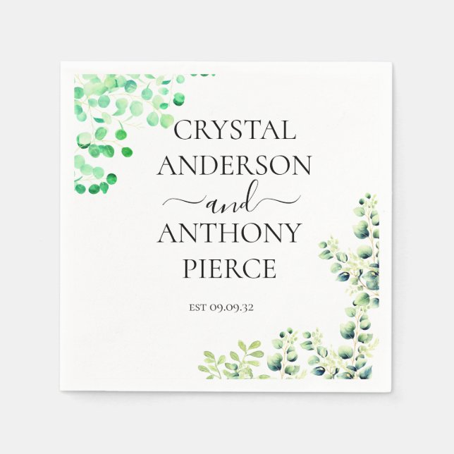 Servilleta De Papel Jardín temático de Eucalyptus Romántico (Anverso)