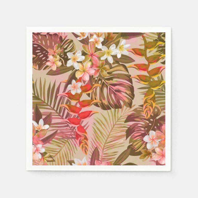 Servilleta De Papel Jardín tropical vintage (Anverso)
