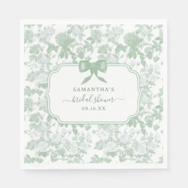 Servilleta De Papel Jardín Verde Rosas Florales Chinoiserie Ducha Nupc