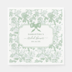 Servilleta De Papel Jardín Verde Rosas Florales Chinoiserie Ducha Nupc