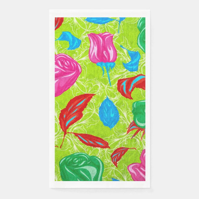 Servilleta De Papel Jardín Vibrante en Flor (Anverso)