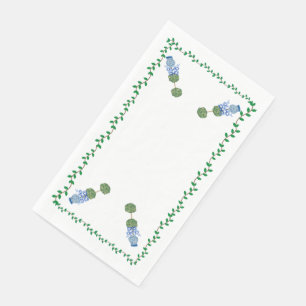 Servilleta De Papel Jarras de jengibre azul Topiaria de enredadera 
