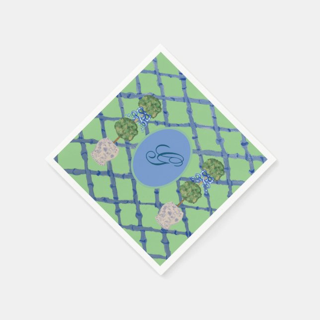 Servilleta De Papel Jarras de jengibre de chinoisería de topiaria pint (Borde)