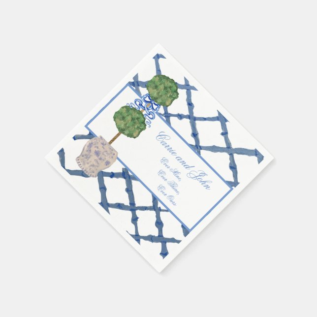 Servilleta De Papel Jarras de jengibre de chinoisería topiaria pintada (Borde)