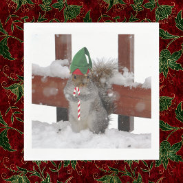 Servilleta De Papel Jaunty Elf Squirrel con las servilletas de Candy C