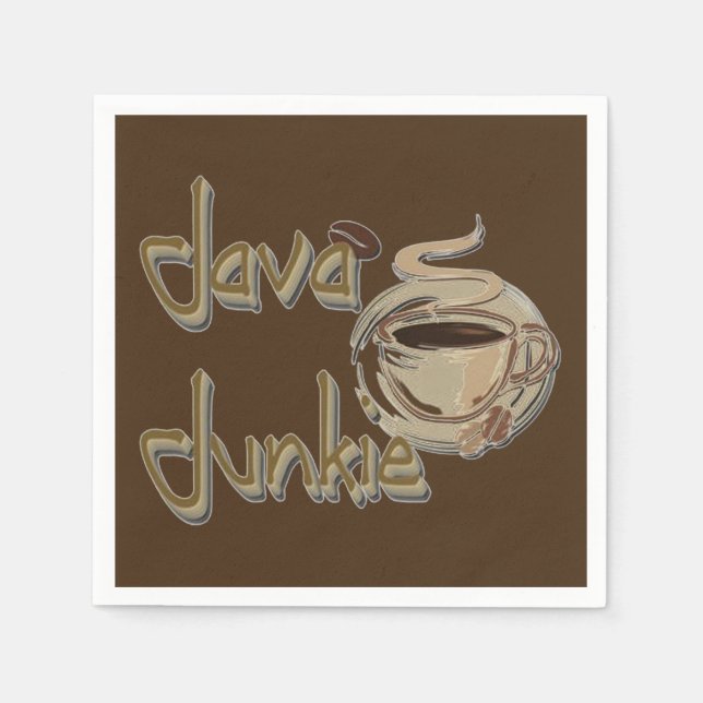 Servilleta De Papel Java Junkie Coffee Aovers Napkins Dark Brown (Anverso)