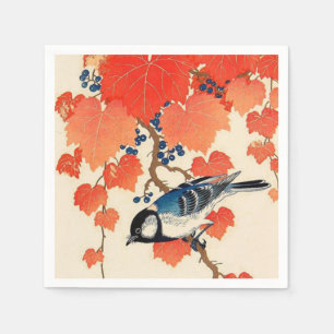 Servilleta De Papel Jay Bird japonés y Grapevine otoñal