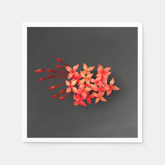 Servilleta De Papel Jazmín del Oeste Rojo Exótico (Anverso)