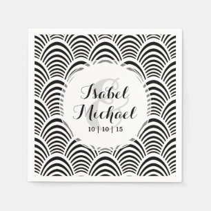 Servilleta De Papel Jazz Age Art Deco Elegance Negro y Blanco