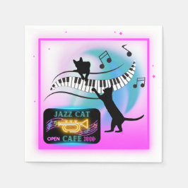 Servilleta De Papel Jazz Cats | Napkins de papel de piano
