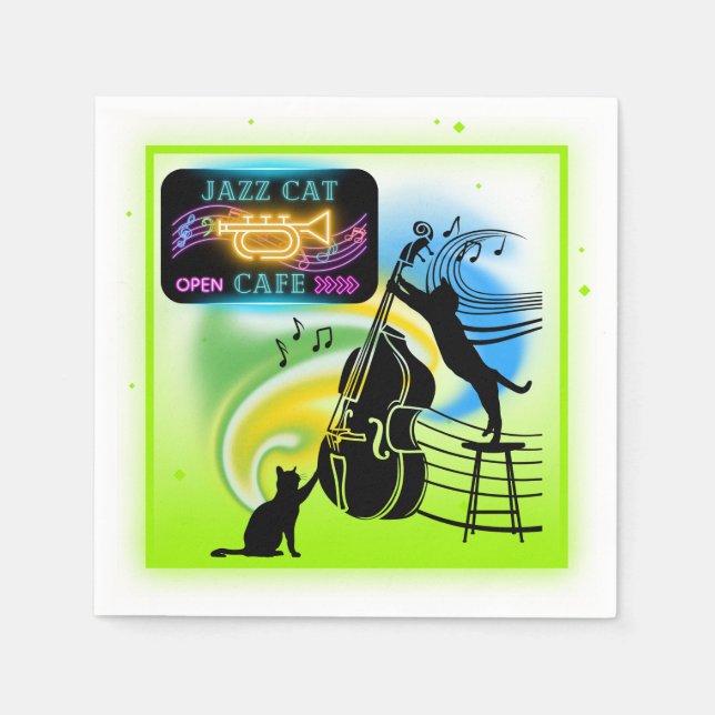 Servilleta De Papel Jazz Cats | Paquetes de papel doble (Anverso)