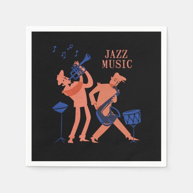 Servilleta De Papel Jazz Music Saxofhone Music Jazz Band Gift (Anverso)