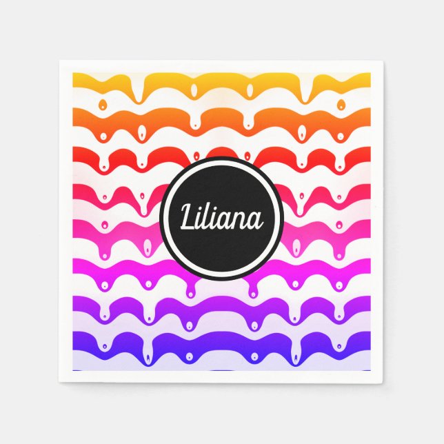 Servilleta De Papel Jazzy Tropical psicodélico Tiras de goteo (Anverso)