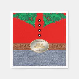 Servilleta De Papel Jeans de los Camisas Rojas de la hebilla del Cowbo