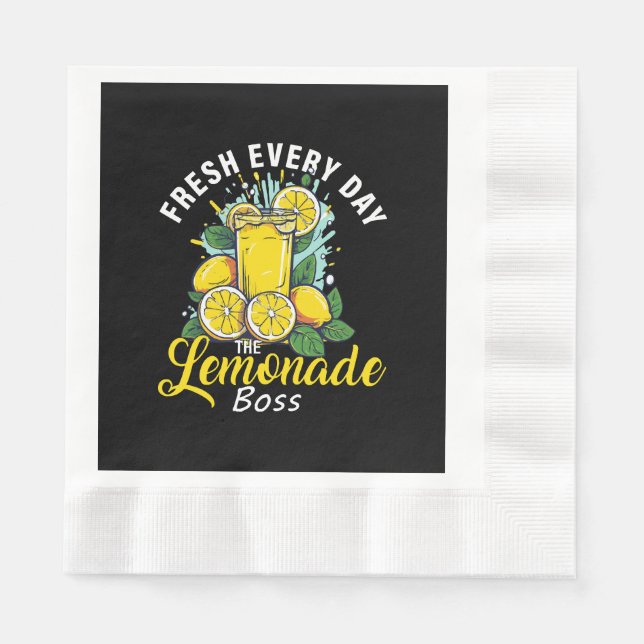 Servilleta De Papel Jefe de Limonada Fresco Todos los Días (Anverso)