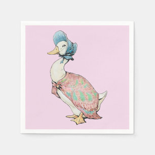 Servilleta De Papel Jemima Puddle Duck Pastel fondo rosado