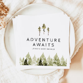 Servilleta De Papel JENNA Rustic Watercolor Pine Tree Baby Shower