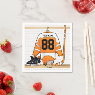Servilleta De Papel Jersey anaranjado y blanco personalizado del
