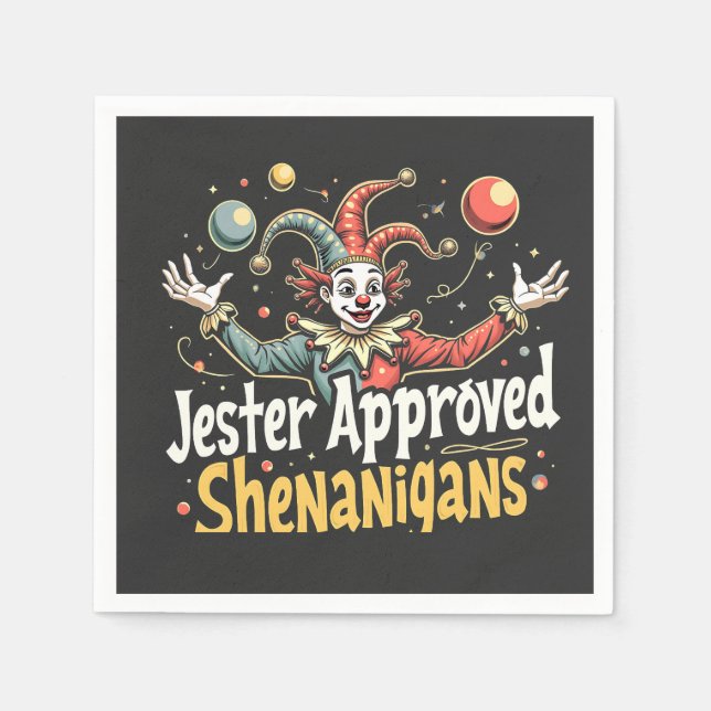 Servilleta De Papel Jester Aprobó Shenanigans Circus Clown (Anverso)