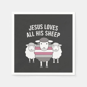 Servilleta De Papel Jesús ama a todas sus ovejas el mes del orgullo LG