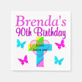 SERVILLETA DE PAPEL JESÚS AMA LOS NAPKINS PERSONALIZADOS DEL CUMPLEAÑO