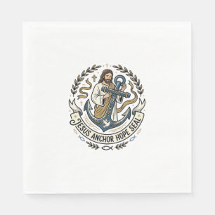 Servilleta De Papel Jesús Ancla Esperanza Sello Jesús Ancla Esperanza 
