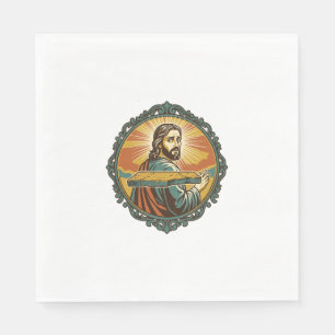 Servilleta De Papel Jesús Avergonzado Tropezando Superficie Plana Clús