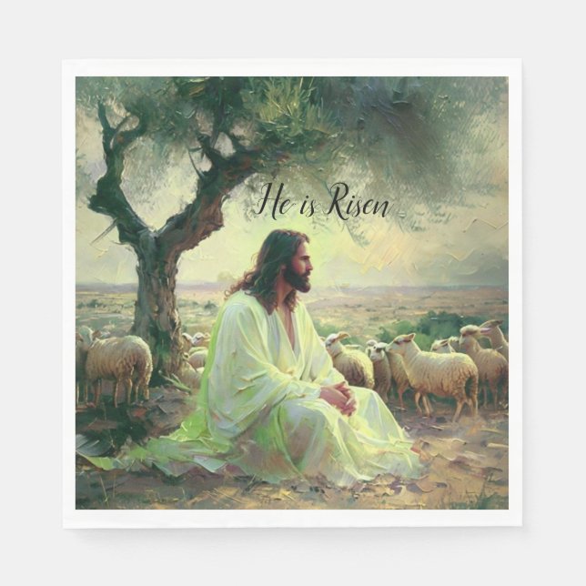 Servilleta De Papel Jesus Christ Religious Easter Catholic  (Anverso)