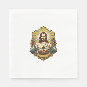 Servilleta De Papel Jesús Determinado Pesa Pesada de Hierro Powerlifti
