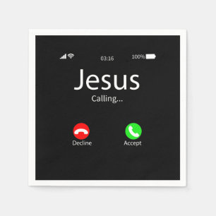 Servilleta De Papel Jesús Está Llamando Cristiano