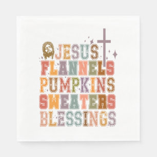 Servilleta De Papel Jesús Flanels Calabazas Dulces Bendiciones