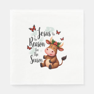 Servilleta De Papel Jesús Razón de la Temporada Vaca Navidad Cristiana