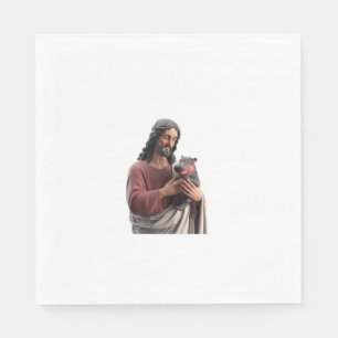 Servilleta De Papel Jesús sostiene el Moo Deng el Pigmeo Hippo Arte Cl