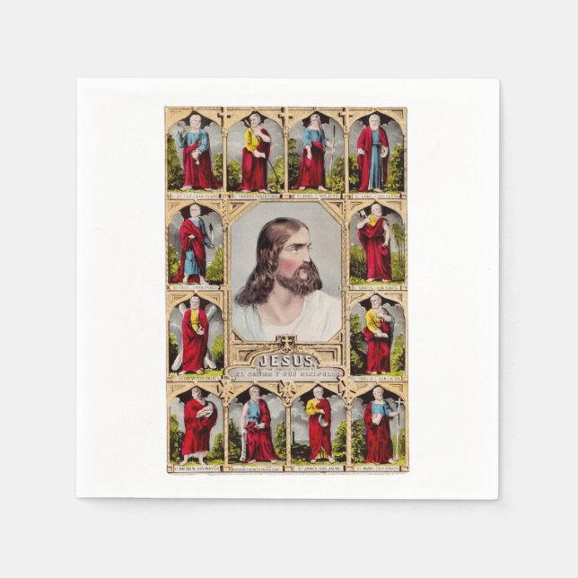 Servilleta De Papel Jesús y los doce apóstoles (Anverso)