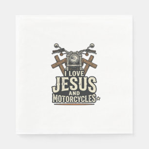 Servilleta De Papel Jesús y motocicletas diseño de ciclista cristiano 
