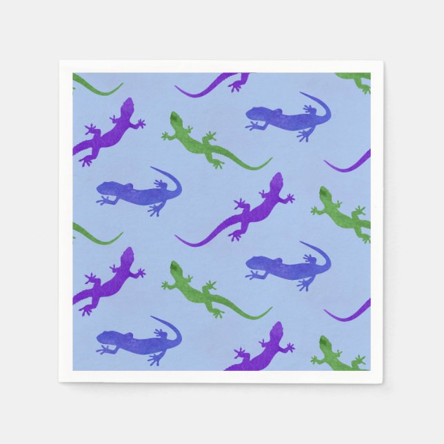 Servilleta De Papel Jewel Salamander in Blue and Green (Anverso)