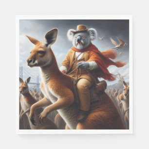 Servilleta De Papel Jinete de Koala Canguro